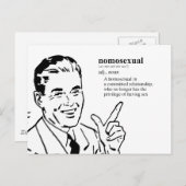 Nomoseksueel (definitie) briefkaart (Voorkant / Achterkant)