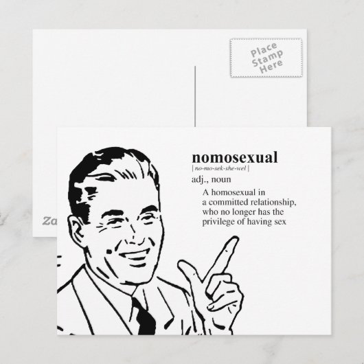 Nomoseksueel (definitie) briefkaart (Voorkant / Achterkant)