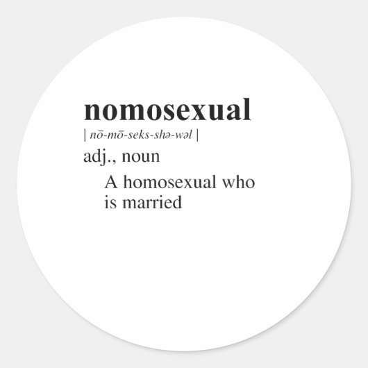 NOMOSEKSUEEL RONDE STICKER (Voorkant)