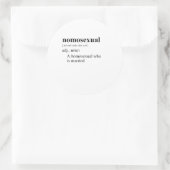 NOMOSEKSUEEL RONDE STICKER (Tas)