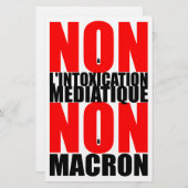 Non à l'INTOXICATION MEDIATIQUE NON à MACRON S Briefpapier (Voorkant / Achterkant)