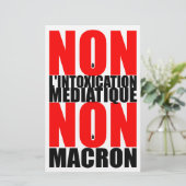 Non à l'INTOXICATION MEDIATIQUE NON à MACRON S Briefpapier (Staand voorkant)
