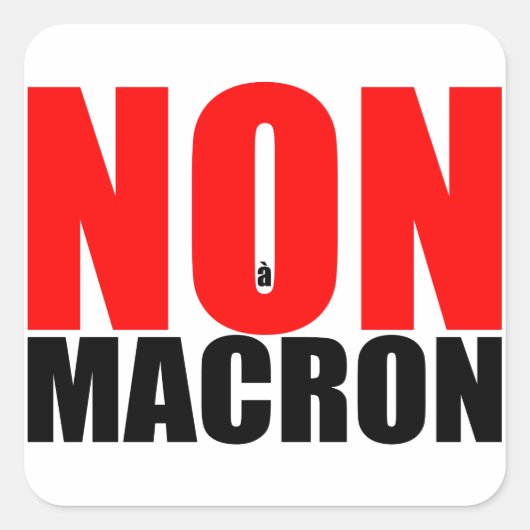 NON à MACRON Sticker carre (Voorkant)