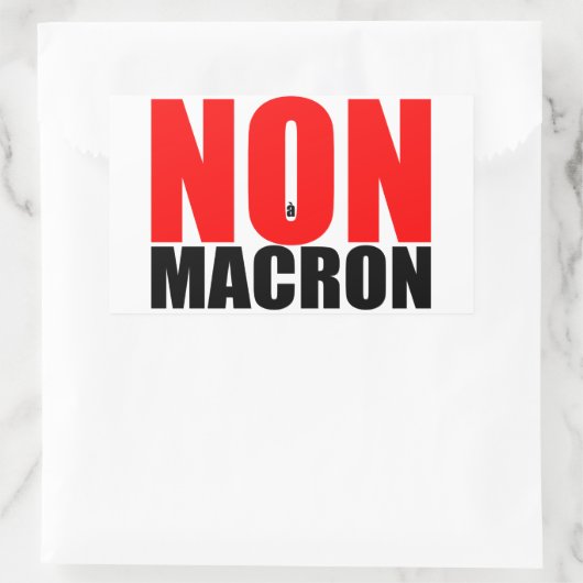 NON à MACRON Sticker rechthoek (Tas)