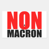 NON à MACRON Sticker rechthoek (Voorkant)