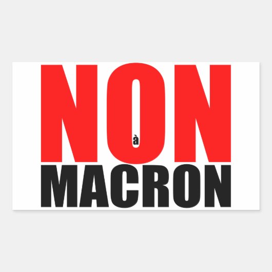 NON à MACRON Sticker rechthoek (Voorkant)