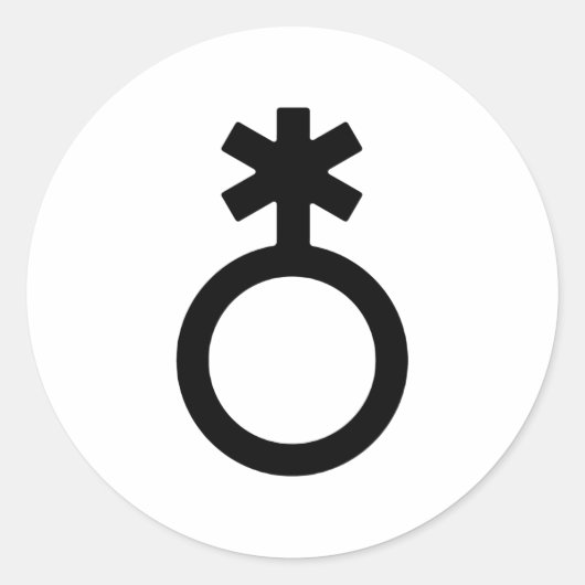 Non-binair geslachts symbool ronde sticker (Voorkant)