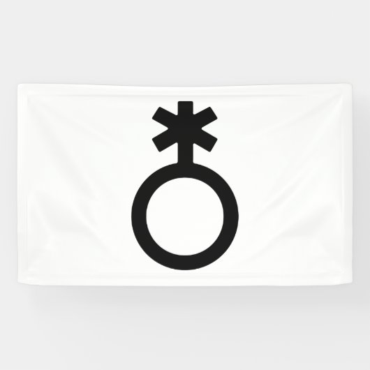 Non-binair geslachts symbool spandoek (Horizontaal)