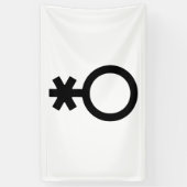 Non-binair geslachts symbool spandoek (Verticaal)