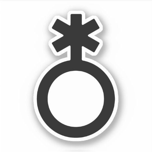 Non-binair geslachts symbool sticker (Voorkant)