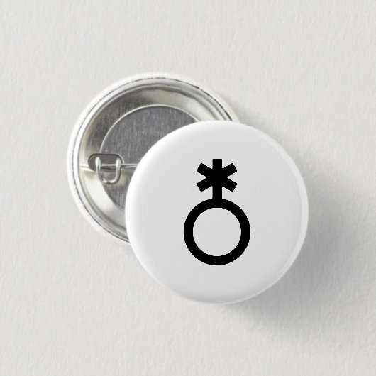 Non-binair geslachtssymbool ronde button 3,2 cm (Voorkant /achterkant)