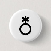 Non-binair geslachtssymbool ronde button 3,2 cm (Voorkant)