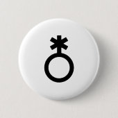 Non-binair geslachtssymbool ronde button 5,7 cm (Voorkant)