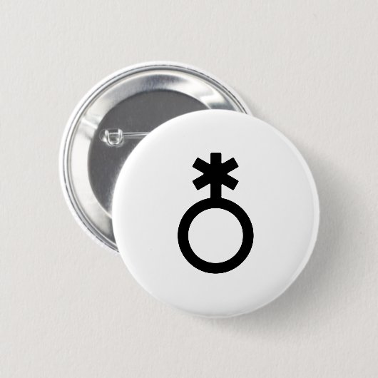 Non-binair geslachtssymbool ronde button 5,7 cm (Voorkant /achterkant)