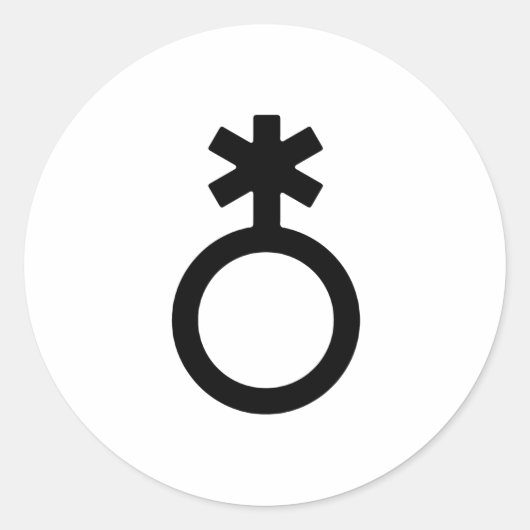 Non-binair geslachtssymbool ronde sticker (Voorkant)