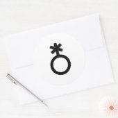 Non-binair geslachtssymbool ronde sticker (Envelop)