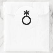 Non-binair geslachtssymbool ronde sticker (Tas)