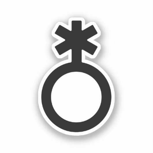 Non-binair geslachtssymbool sticker (Voorkant)