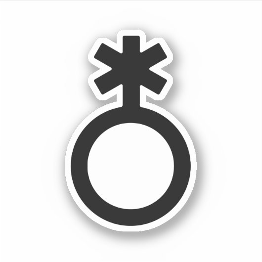Non-binair geslachtssymbool sticker (Voorkant)