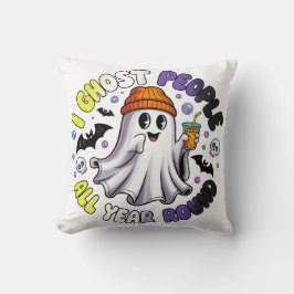 Non-binair Grappig Halloween – Ik spook mensen Kussen