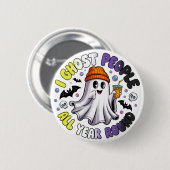 Non-binair Grappig Halloween – Ik spook mensen Ronde Button 5,7 Cm (Voorkant /achterkant)