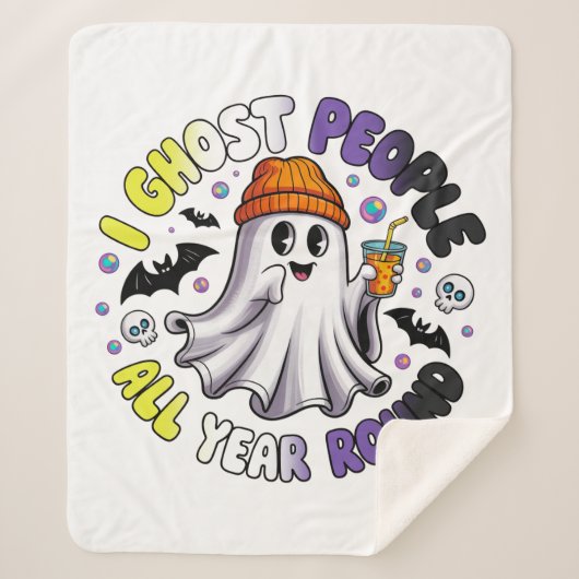 Non-binair Grappig Halloween – Ik spook mensen Sherpa Deken (Voorkant)