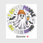 Non-binair Grappig Halloween – Ik spook mensen Sticker (Vel)