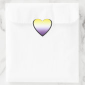 Non-binair hart sticker (Tas)