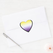 Non-binair hart sticker (Envelop)