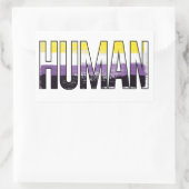 Non-binair mens rechthoekige sticker (Tas)