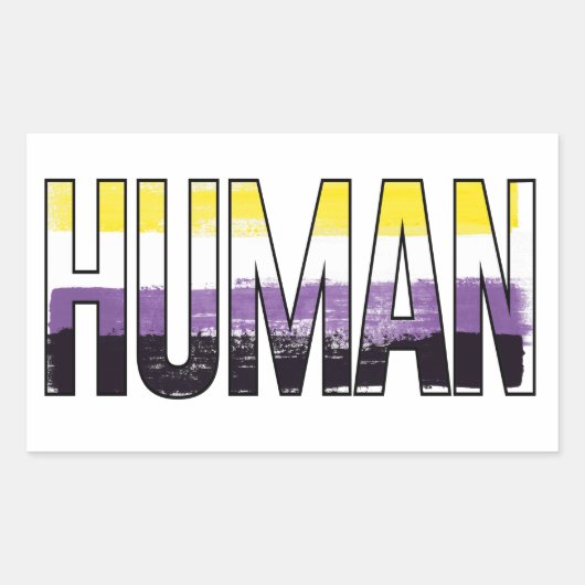 Non-binair mens rechthoekige sticker (Voorkant)