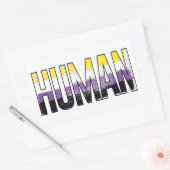 Non-binair mens rechthoekige sticker (Envelop)