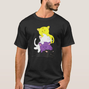 Non-binair Non-binaire Kat Lgbt Agender-aanhanger T-shirt