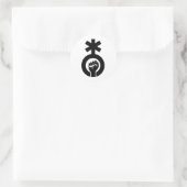 Non-binair symbool en vuist ronde sticker (Tas)
