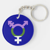 Non-binair Vlag Trans Symbool Sleutelhanger (Achterkant)