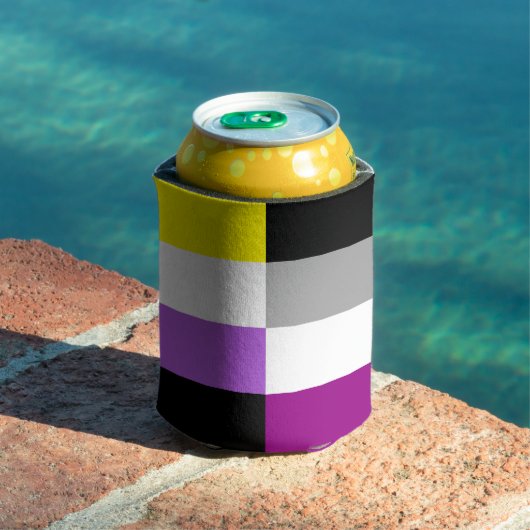 Non-binaire aseksuele dubbele pride vlag blikjeskoeler (Insitu Zwembad)