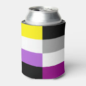 Non-binaire aseksuele dubbele pride vlag blikjeskoeler (Blikje Voorkant)