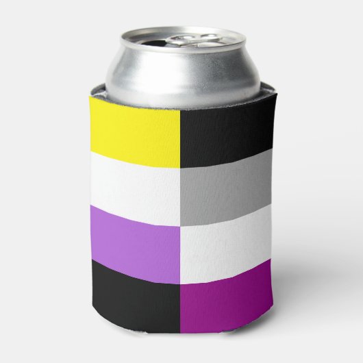 Non-binaire aseksuele dubbele pride vlag blikjeskoeler (Blikje Voorkant)