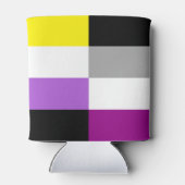 Non-binaire aseksuele dubbele pride vlag blikjeskoeler (Achterkant)