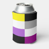Non-binaire aseksuele dubbele pride vlag blikjeskoeler (Blikje Achterkant)