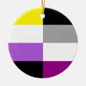 Non-binaire aseksuele dubbele trots vlag Kerstmis Keramisch Ornament (Voorkant)