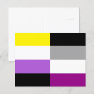 Non-binaire aseksuele dubbele trotsvlag briefkaart