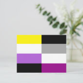 Non-binaire aseksuele dubbele trotsvlag briefkaart (Staand voorkant)