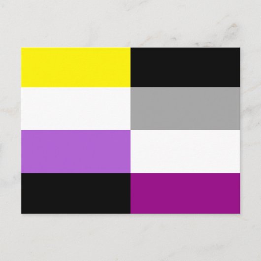 Non-binaire aseksuele dubbele trotsvlag briefkaart (Voorkant)