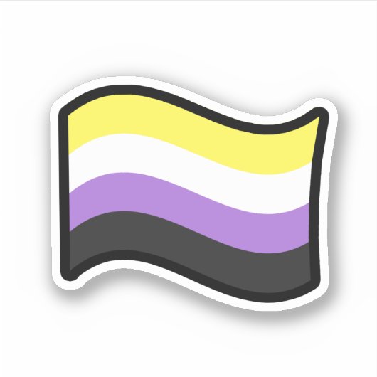 Non-binaire Cute Vlagsticker Sticker (Voorkant)