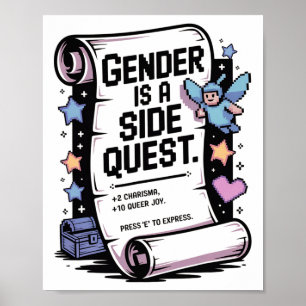 Non-binaire gamer-geslacht is een side quest-video poster