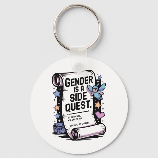 Non-binaire gamer-geslacht is een side quest-video sleutelhanger (Voorkant)