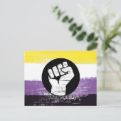 Non-binaire geschilderde protestvlag briefkaart (Staand voorkant)