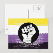 Non-binaire geschilderde protestvlag briefkaart (Voorkant / Achterkant)