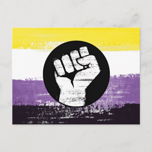 Non-binaire geschilderde protestvlag briefkaart (Voorkant)